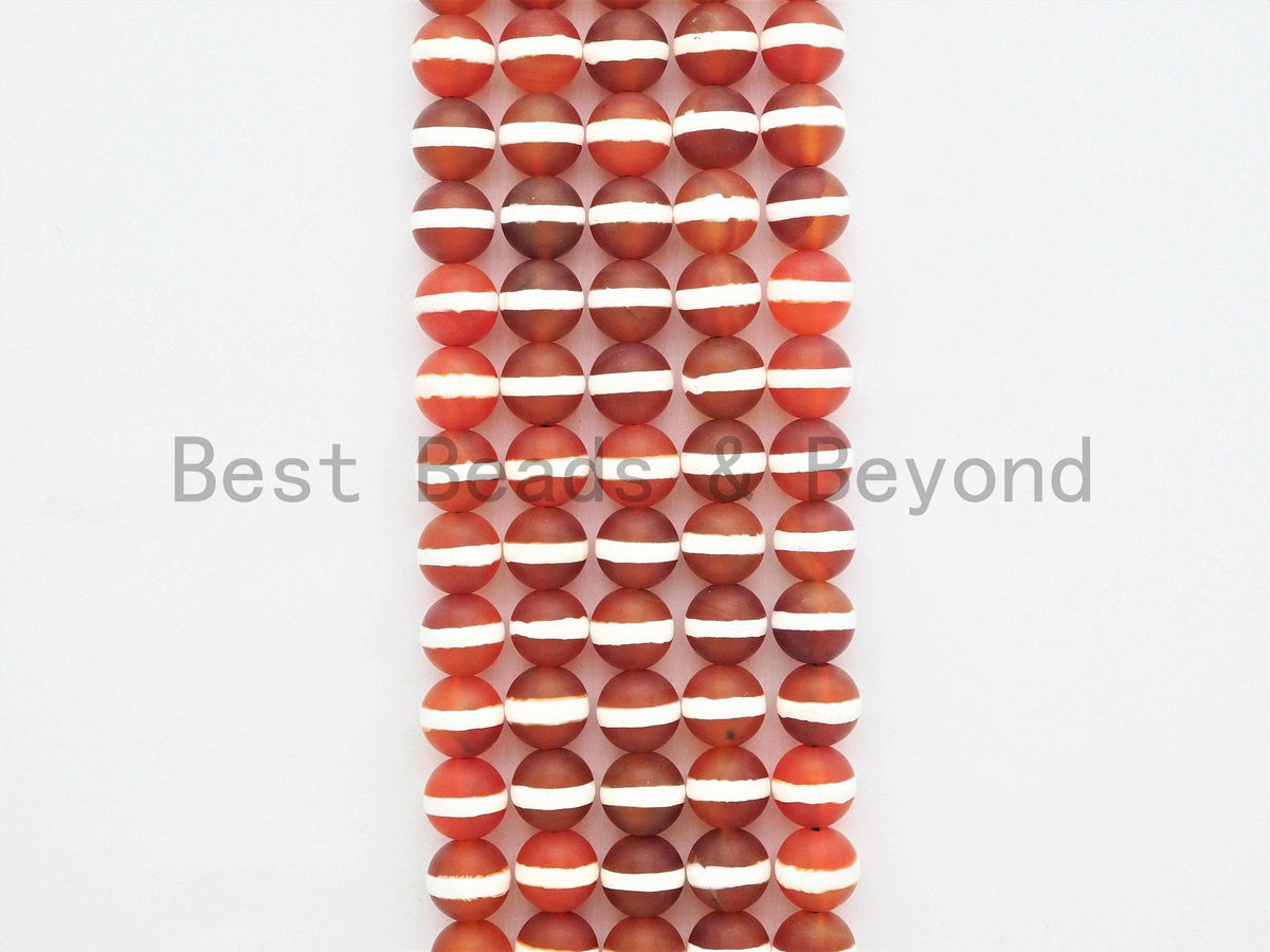 Quality Natural Dzi Red Agate One Line beads,Tibetan Red Agate beads, Round Smooth 6mm/8mm/10mm/12mm, 15.5inch strand, SKU#U404