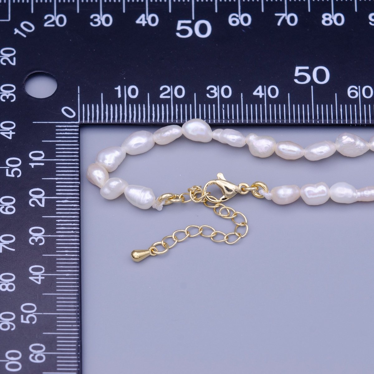 14.5 Inch White Freshwater Pearl 5mm Gold Filled Choker Necklace | WA-1449 Clearance Pricing