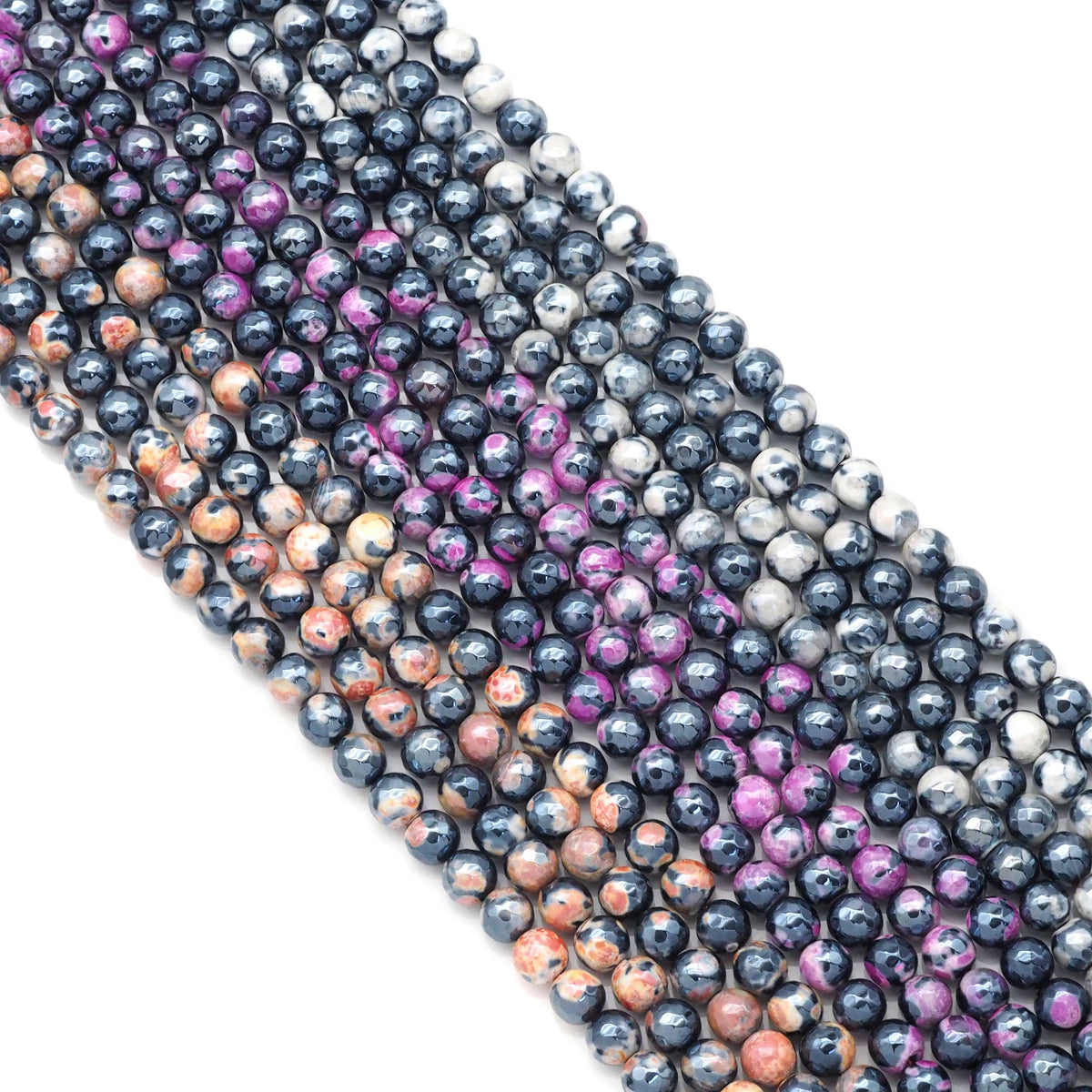 New!!! Mystic Agate Round Faceted Beads, Sku#U1761