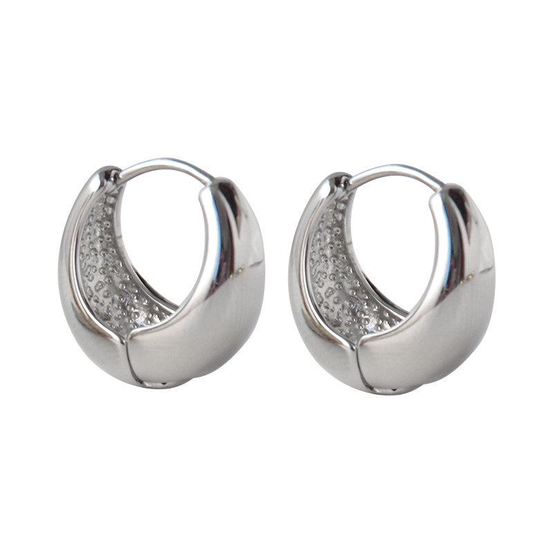 Silver Water-drop Hoop Earrings European And American Style