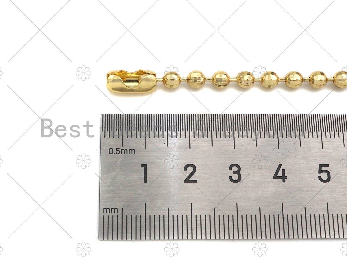 4mm Ball Necklace Bracelet, 17''/7'', Sku#LD71