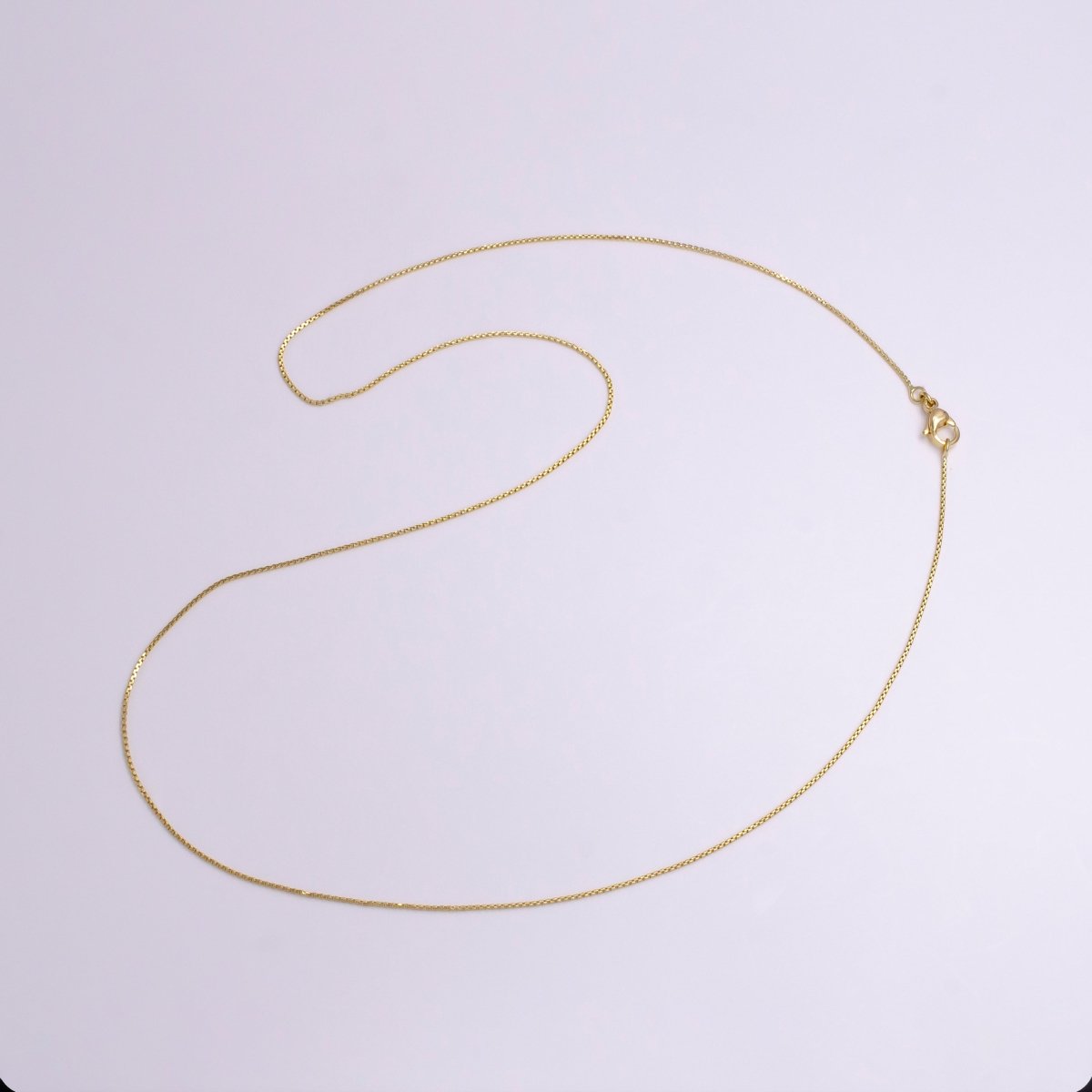 14K Gold Filled 0.8mm Dainty Box 19.5 Inch Layering Chain Necklace | WA-1906 Clearance Pricing