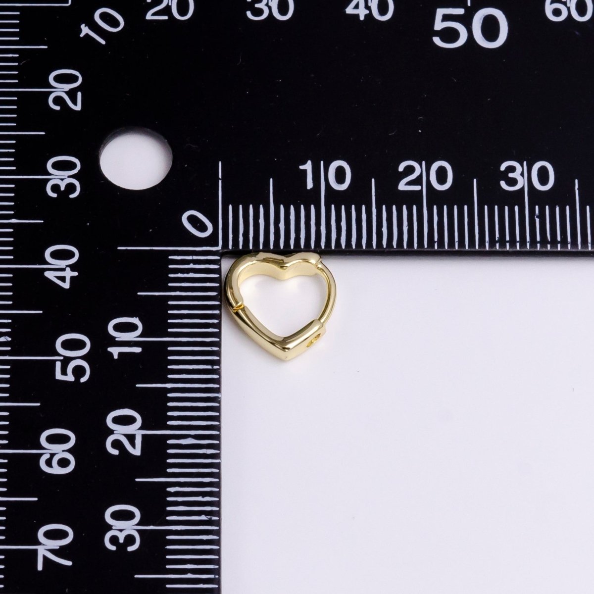 14K Gold Filled 10mm Heart Huggie Cartilage Earrings | AD-464