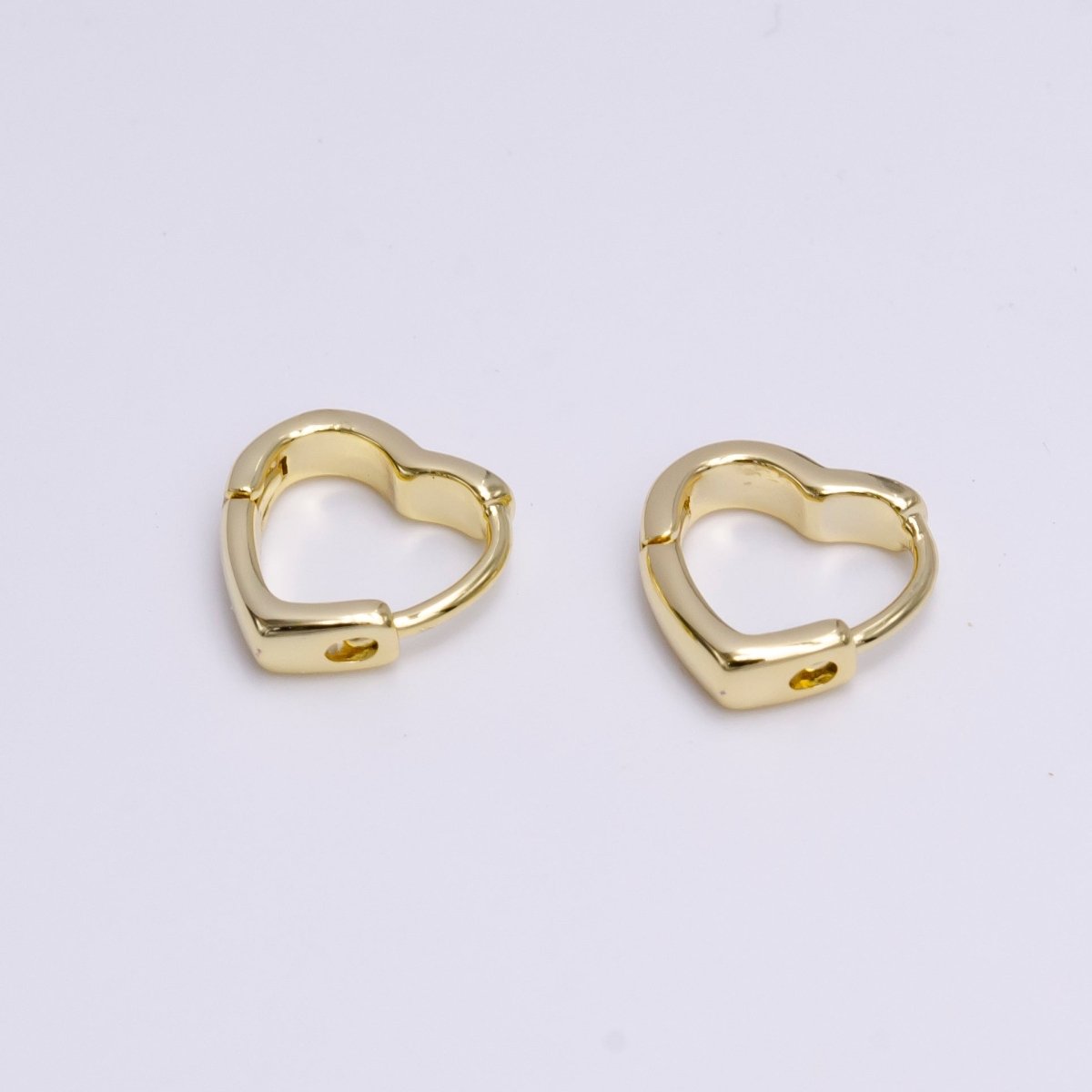 14K Gold Filled 10mm Heart Huggie Cartilage Earrings | AD-464
