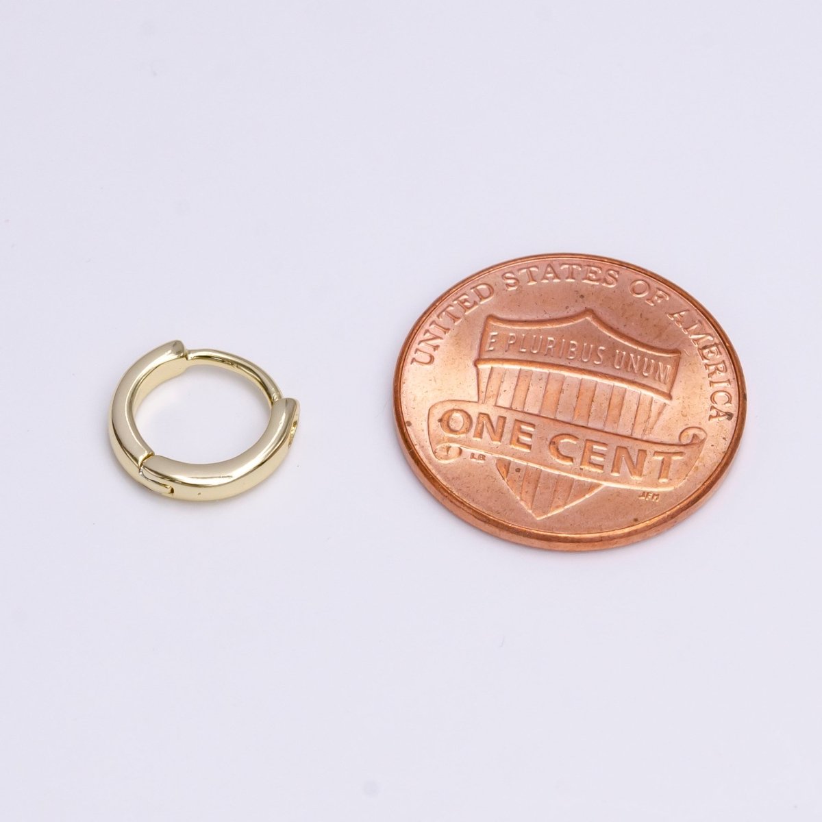 14K Gold Filled 10mm Mini Flat Minimalist Cartilage Huggie Earrings | AD-462