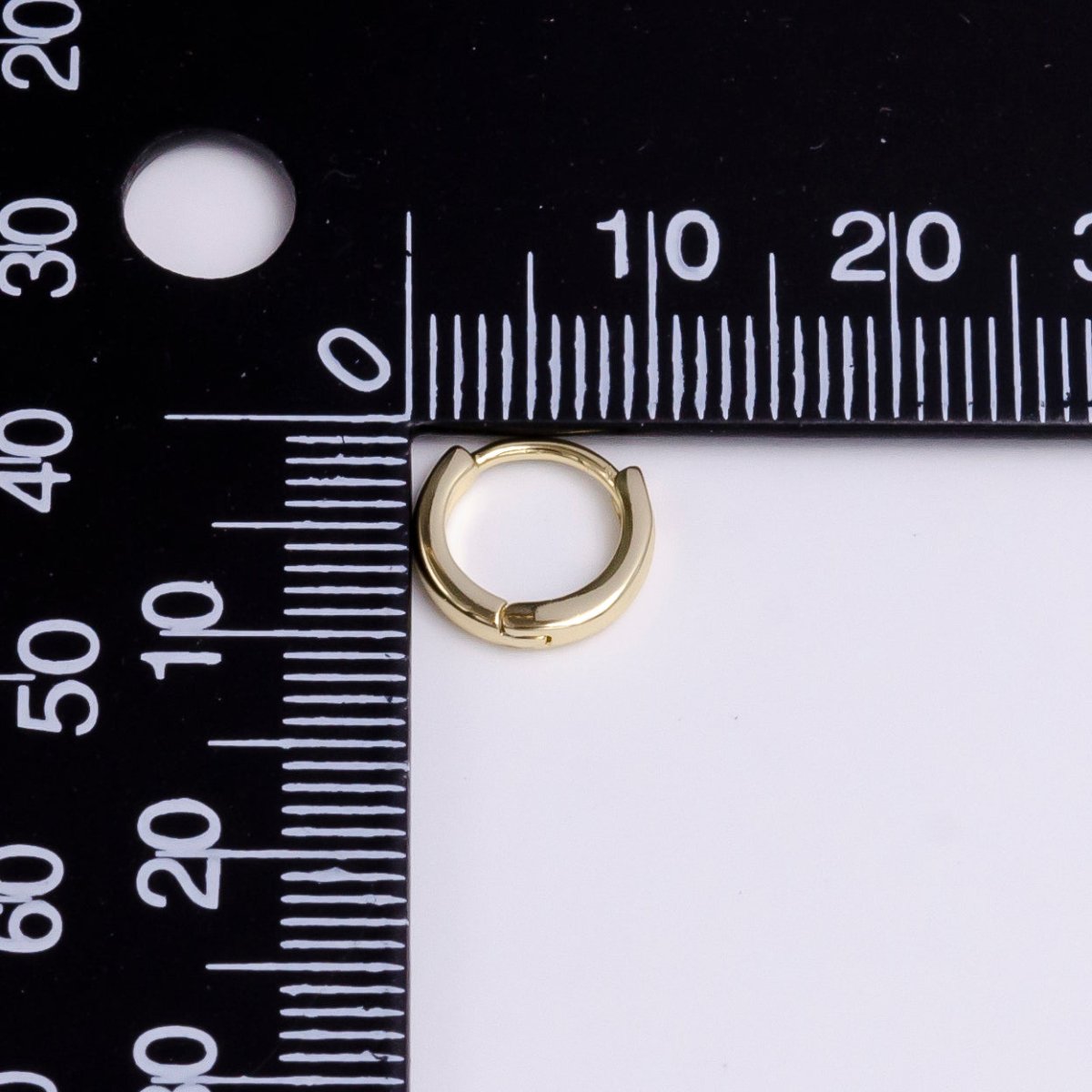 14K Gold Filled 10mm Mini Flat Minimalist Cartilage Huggie Earrings | AD-462
