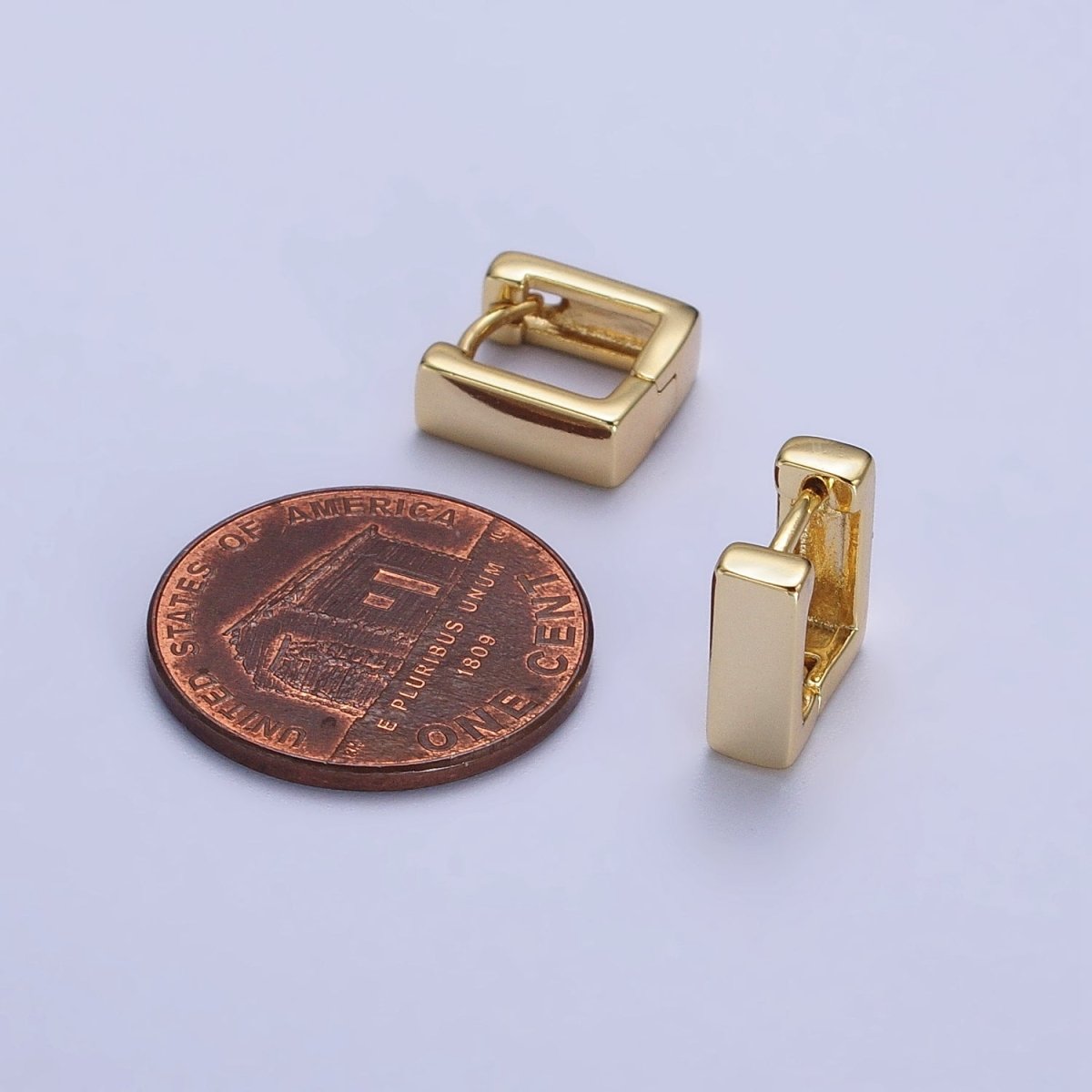 14K Gold Filled 10mm Mini Square Cartilage Huggie Hoop Earrings | AB-237