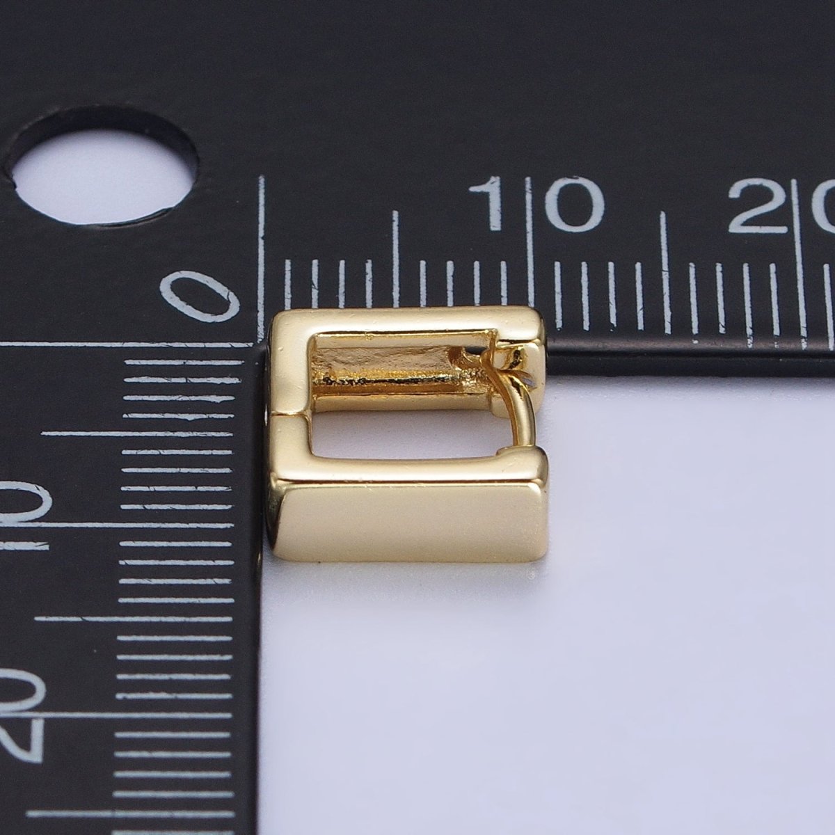 14K Gold Filled 10mm Mini Square Cartilage Huggie Hoop Earrings | AB-237