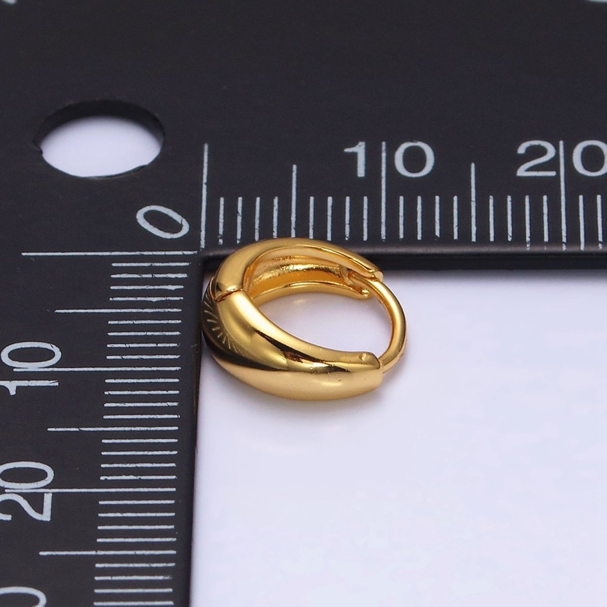 14K Gold Filled 11mm Mini Round Dome Cartilage Huggie Earrings | AD1372