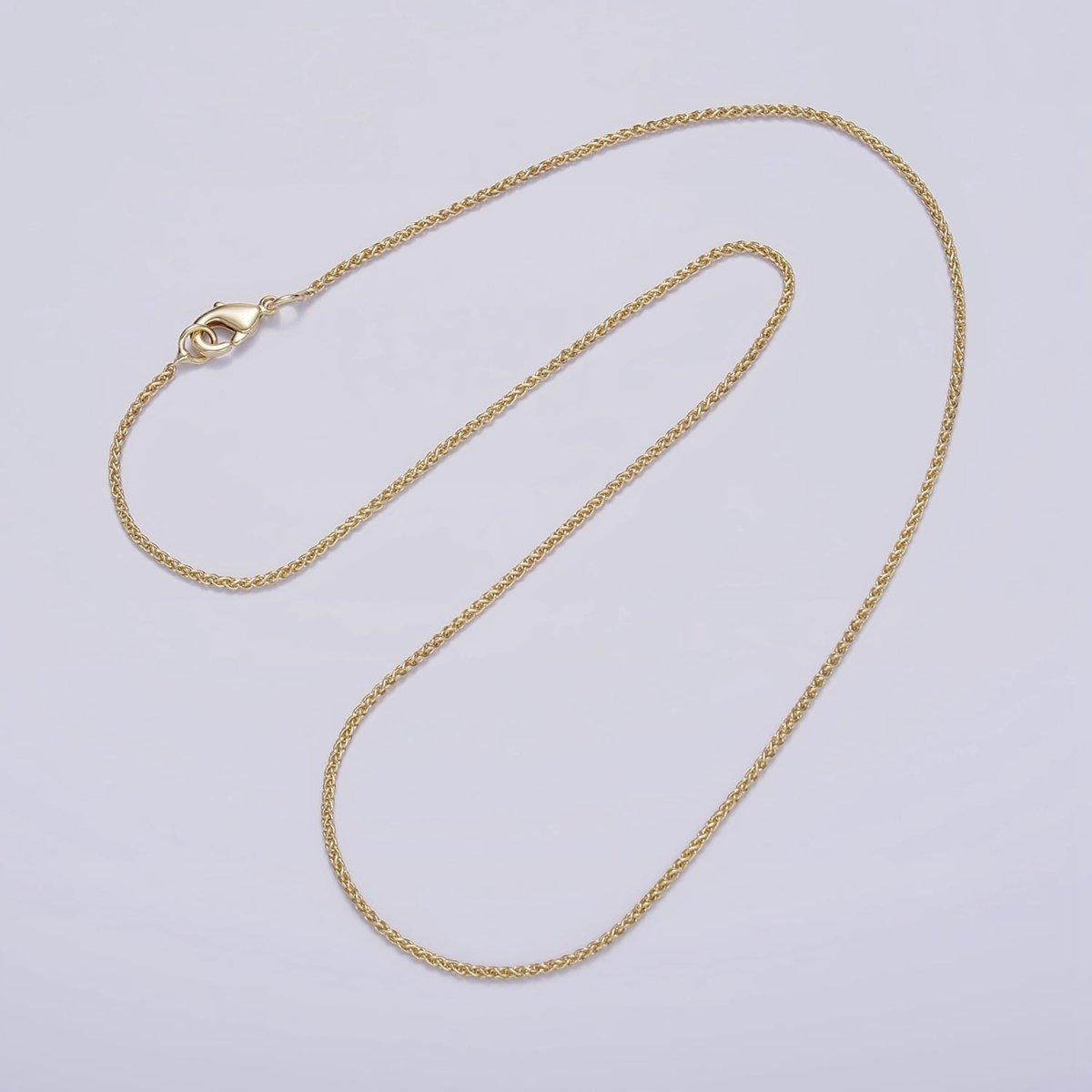 14K Gold Filled 1.2mm Dainty Foxtail Espiga Wheat 16 Inch Choker Chain Necklace | WA-2162