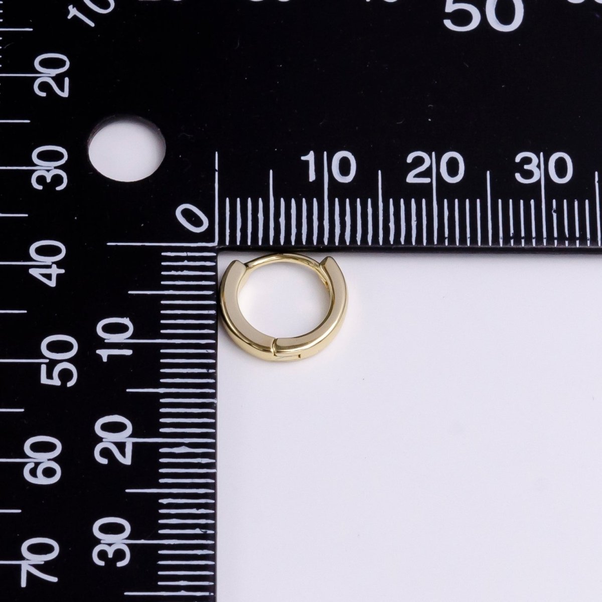 14K Gold Filled 12mm Mini Flat Minimalist Cartilage Huggie Earrings | AD-463
