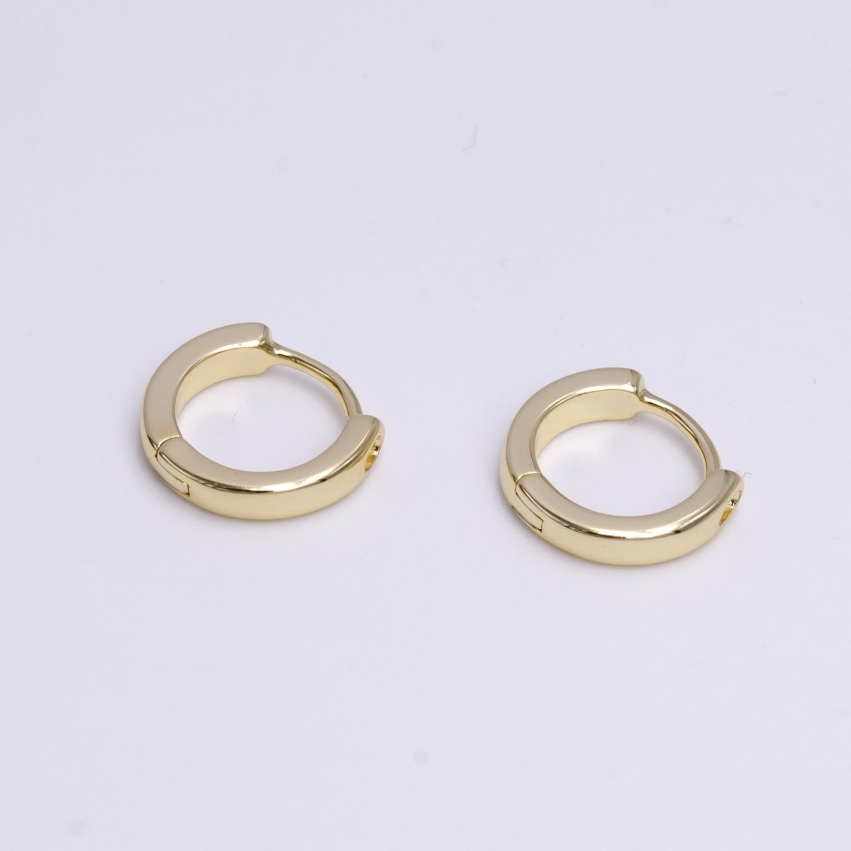 14K Gold Filled 12mm Mini Flat Minimalist Cartilage Huggie Earrings | AD-463