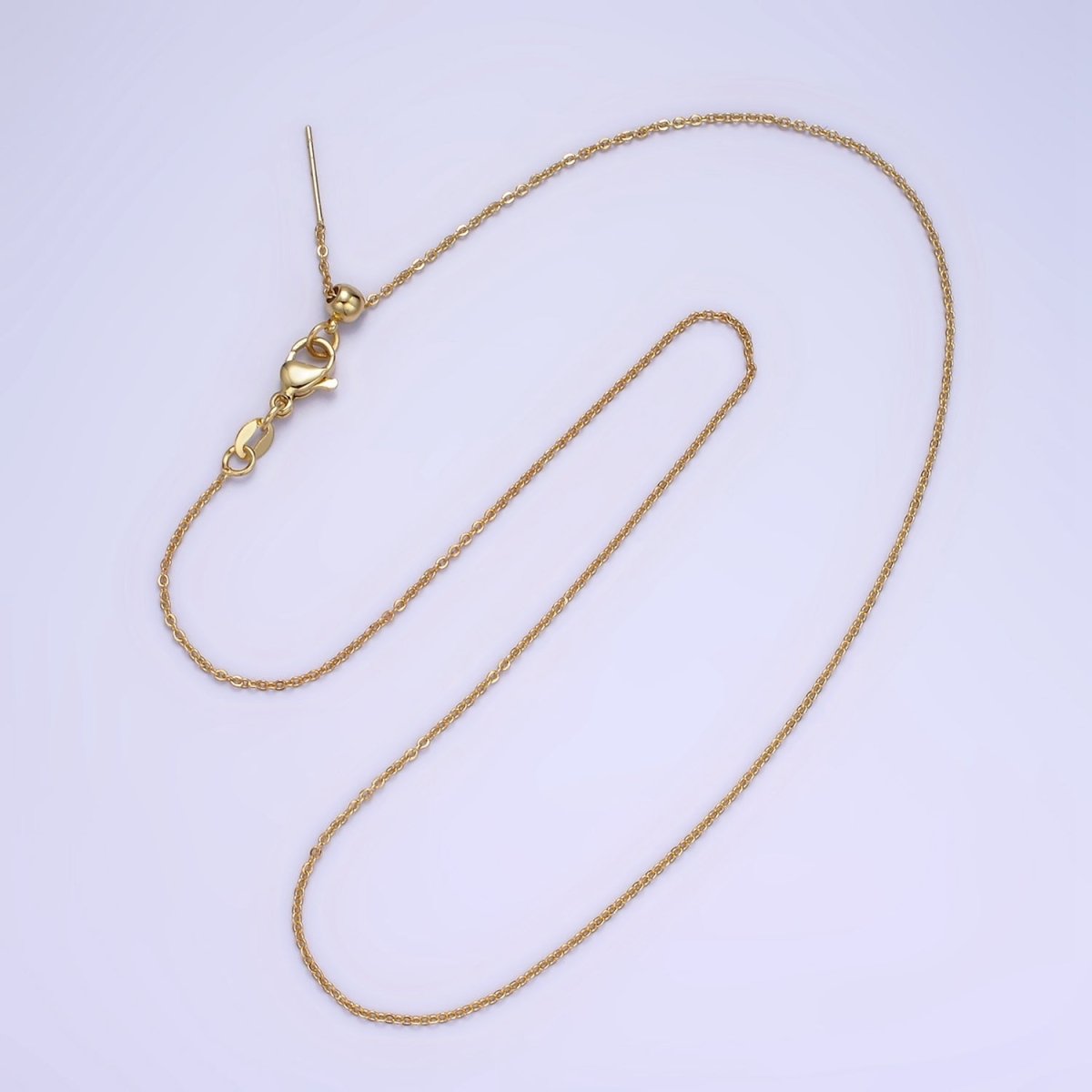 14K Gold Filled 1.3mm Cable Chain 17.3 Inch Slider Needle Adjustable Necklace | WA-2433