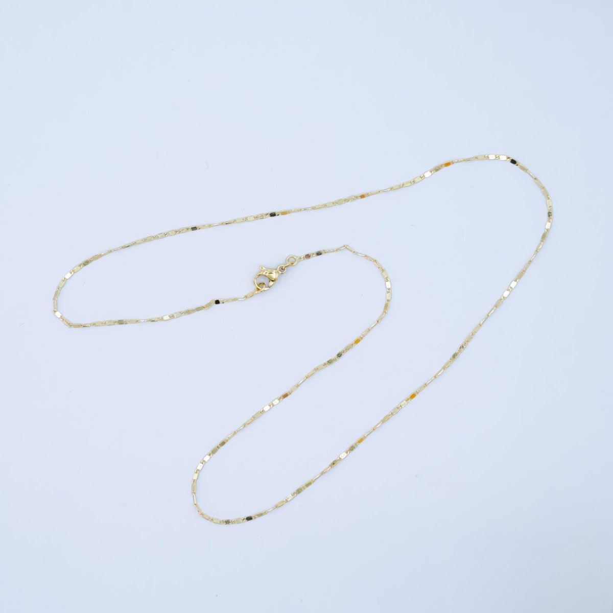 14K Gold Filled 1.4mm Flat Mariner Chain Link Layering Chain Necklace | WA-2754