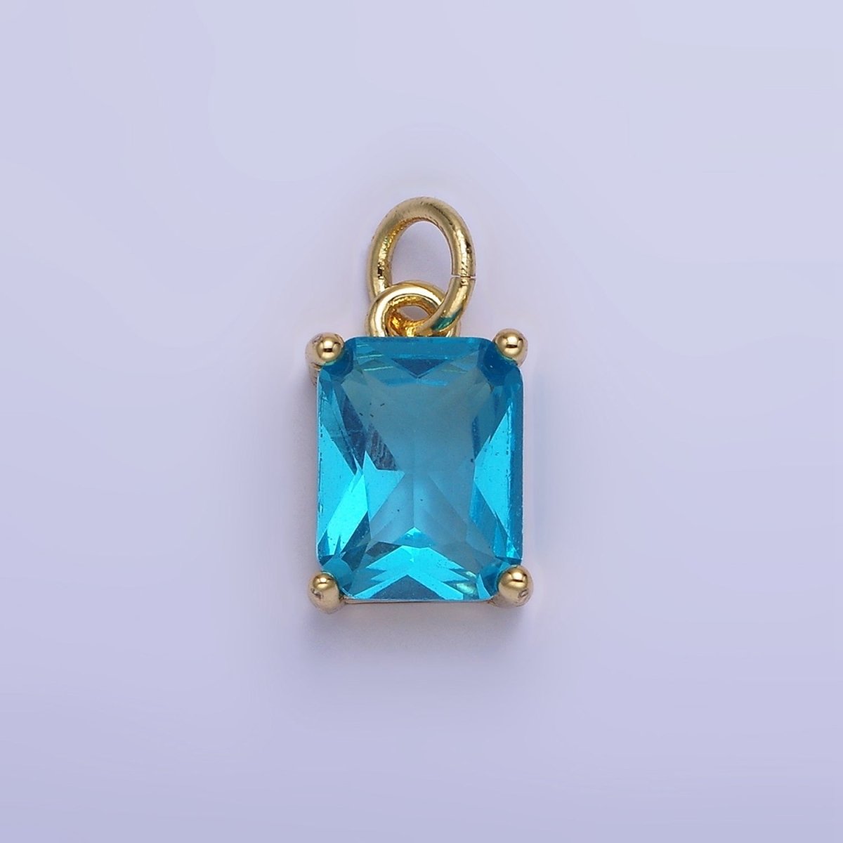 14K Gold Filled 15mm CZ Cubic Zirconia Baguette Charm in Gold & Silver | W607 - W622