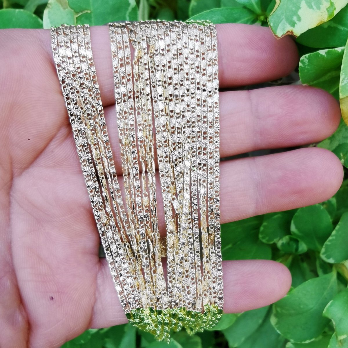 14K Gold Filled 1.6mm Sunburst Scroll 19.6 Inch Layering Chain Necklace | WA-270 Clearance Pricing