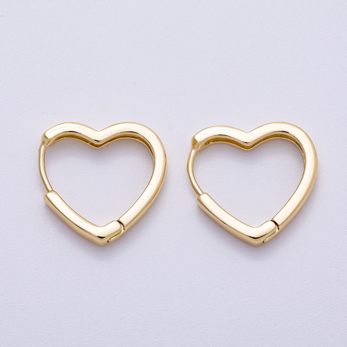 14K Gold Filled 18mm Heart Minimalist Hoop Huggie Earrings | AD-465
