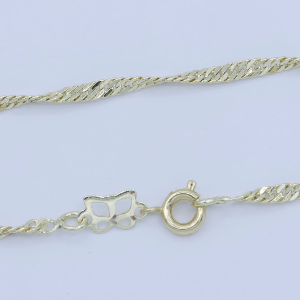 14K Gold Filled 1.8mm Twisted Singapore 18 Inch Chain Layering Necklace | WA-228 Clearance Pricing