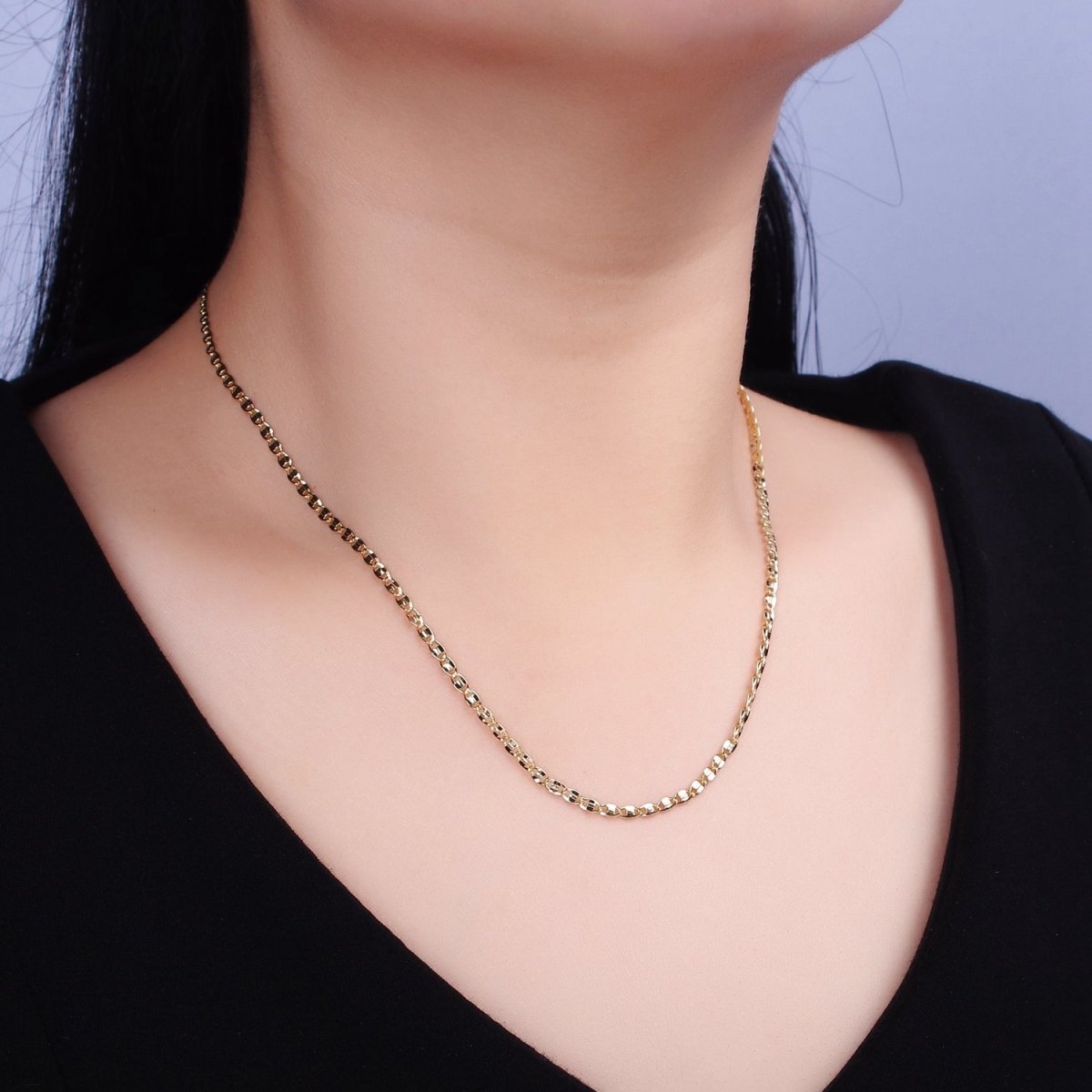 14K Gold Filled 2.5mm Unique Dent Anchor 18 Inch, 19 Inch Chain Necklace | WA-1869 Clearance Pricing