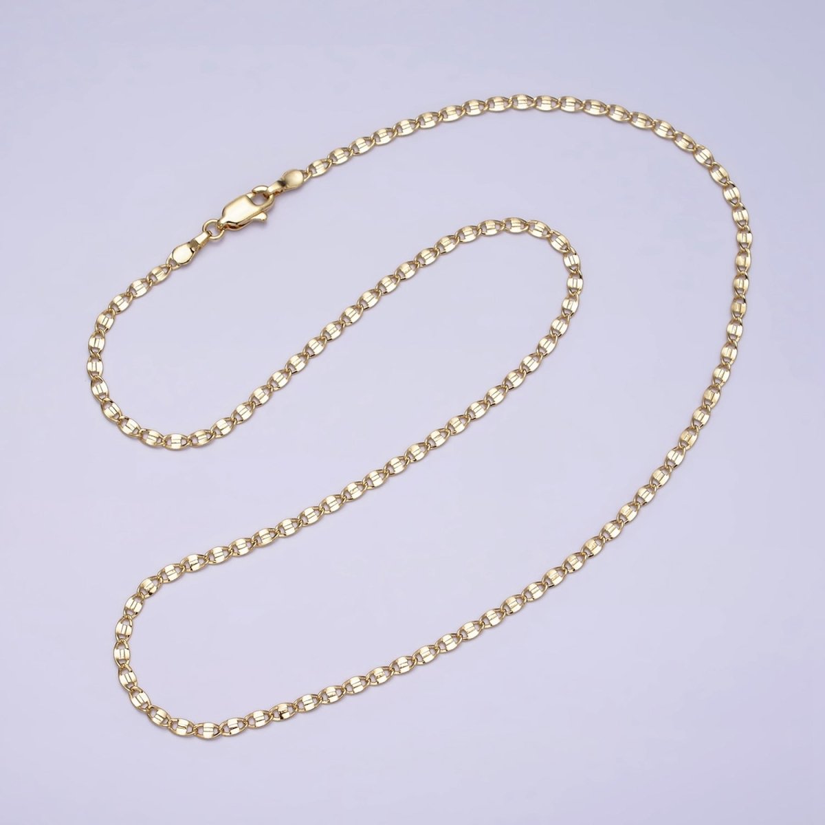 14K Gold Filled 2.5mm Unique Dent Anchor 18 Inch, 19 Inch Chain Necklace | WA-1869 Clearance Pricing