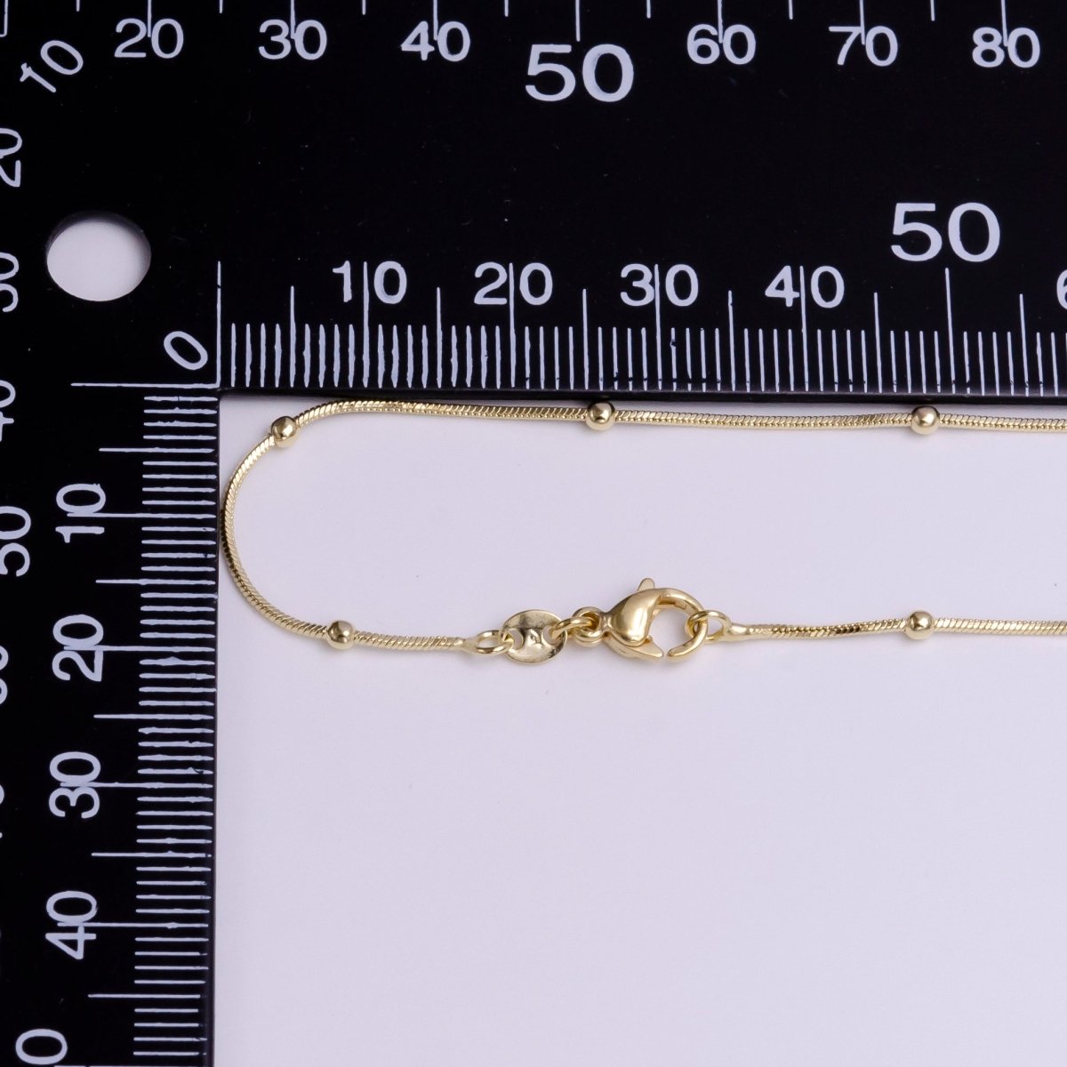 14K Gold Filled 2mm Satellite 0.7mm Dainty Omega Snake 19.5 Inch Chain Necklace | WA-1911