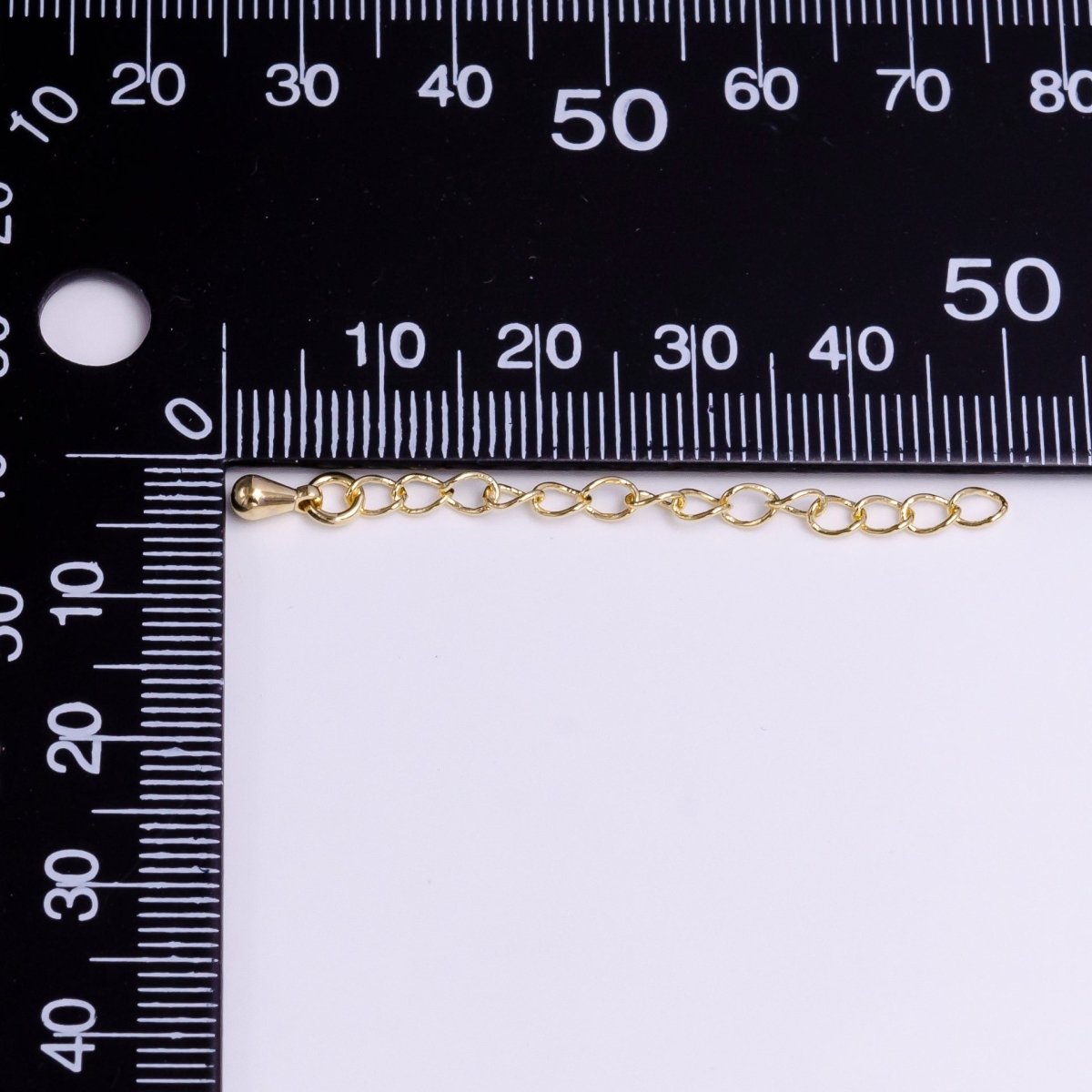 14K Gold Filled 50mm Teardrop Chain Extender Jewelry Making Supply | Z-384