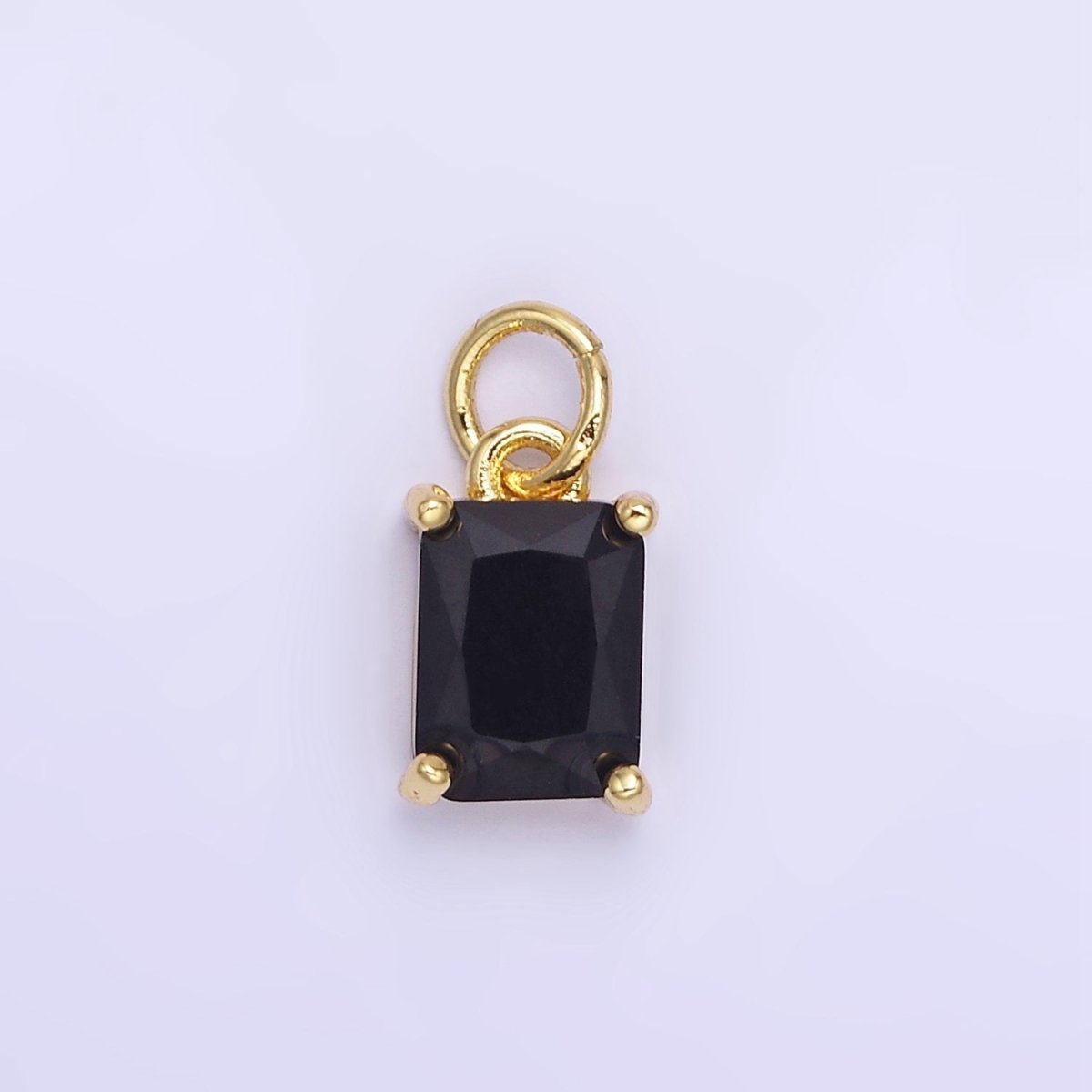 14K Gold Filled Baguette CZ Birthstone Add-On Charm in Gold & Silver | W729 - W744