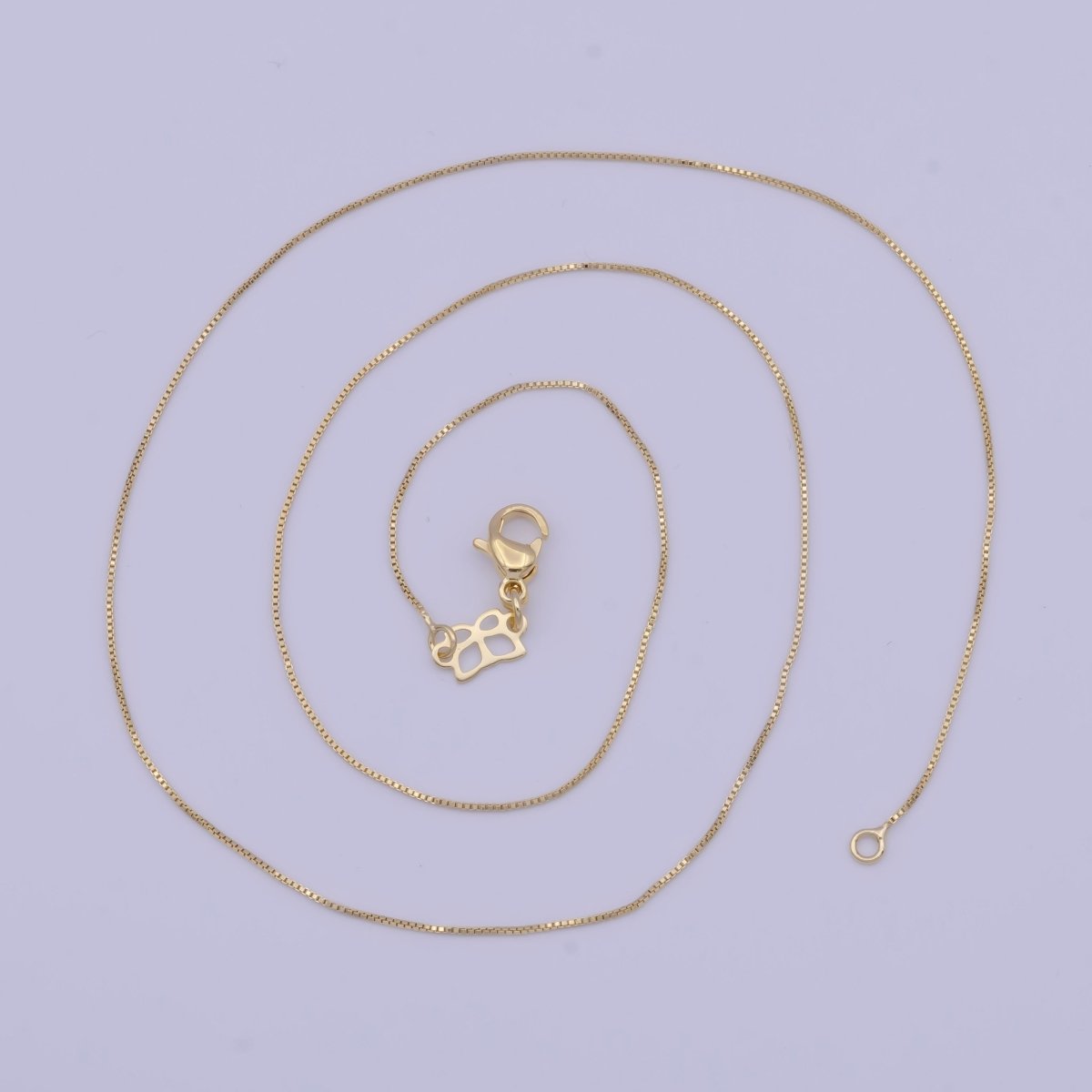 14K Gold Filled Box Chain Minimalist Necklace Fine Chain Necklace 18.0 inch Length, 0.6mm Width Ready to Wear | WA-1113 Clearance Pricing