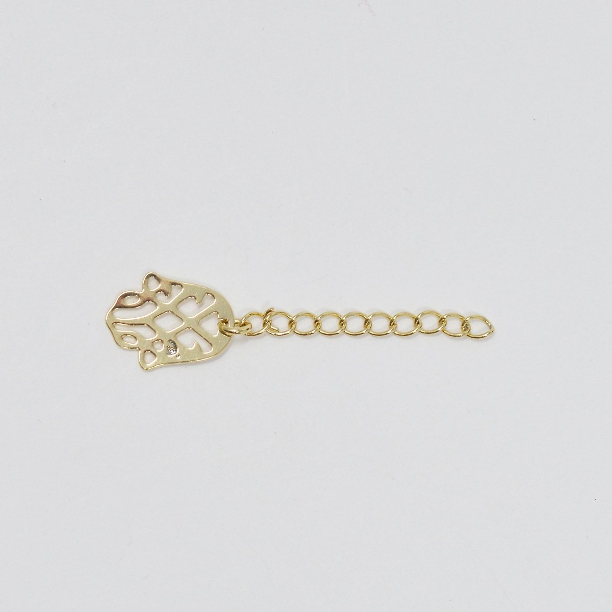 14K Gold Filled Chain Extender For Necklace Bracelet Component Supply Findings Extenders with Hamsa Hand charm L-477