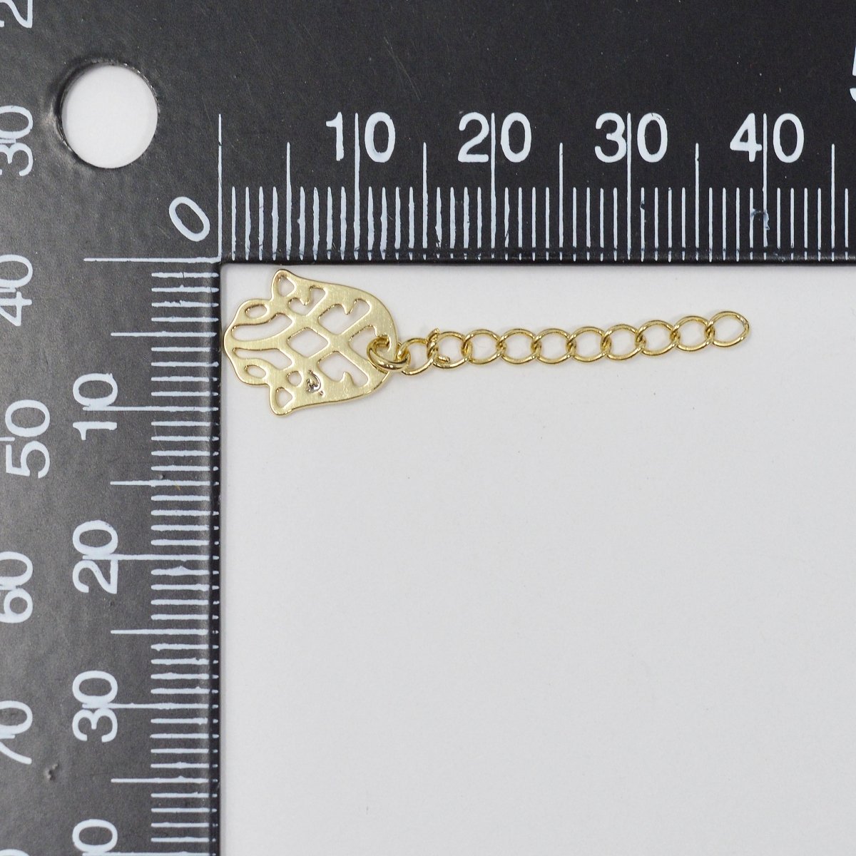 14K Gold Filled Chain Extender For Necklace Bracelet Component Supply Findings Extenders with Hamsa Hand charm L-477