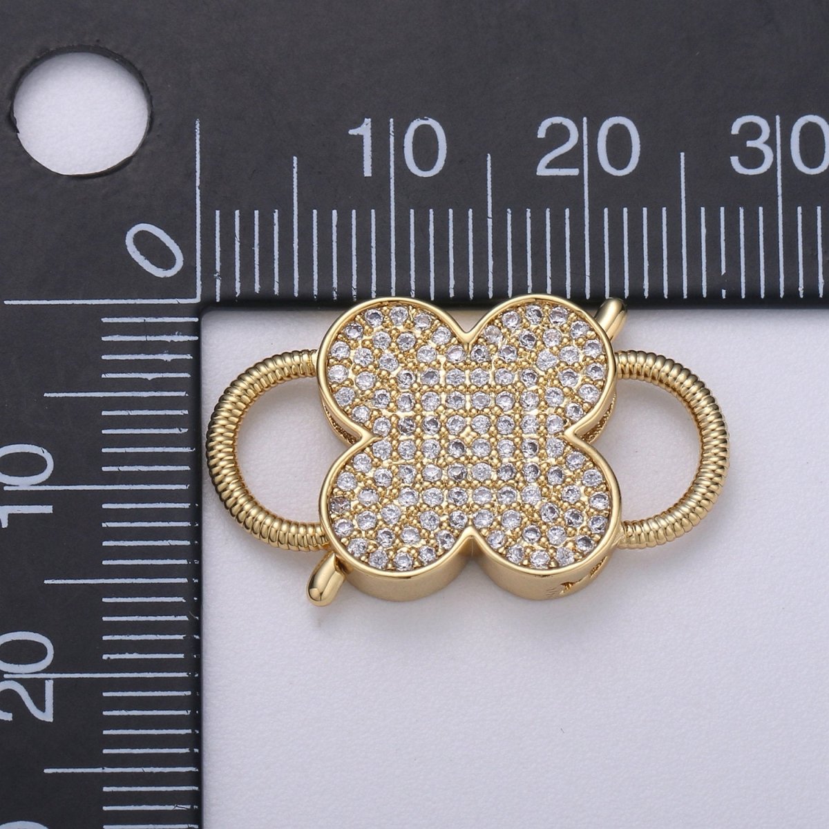 14k Gold Filled Clasp clicker Clover Clasp, 16x27mm, Flower Clover double Clicker ends, Bracelet  Necklace Clicker Connector K-911