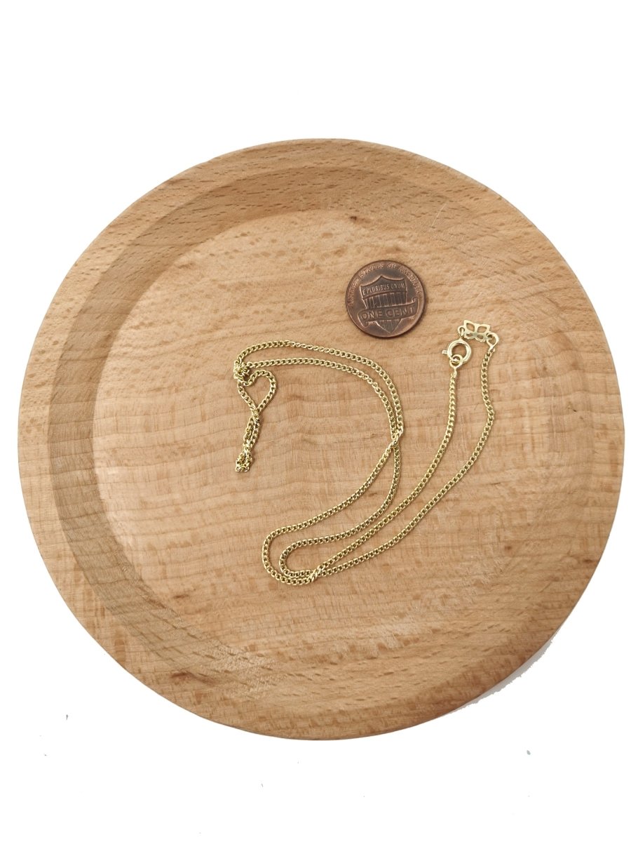 14K Gold Filled Curb Chain Necklace, 17.7 Inch Curb Finished Chain For Jewelry Making, Dainty 2mm Curb Necklace w/ Lobster Clasps | CN-560  Clearance Pricing