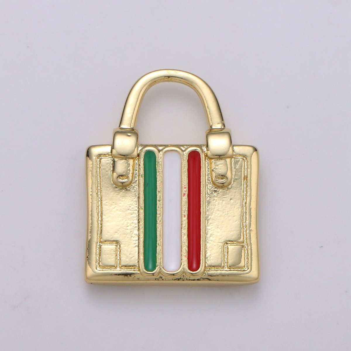14K Gold Filled France, Italy Flag Suitcase Luggage Travel Charm | D-829