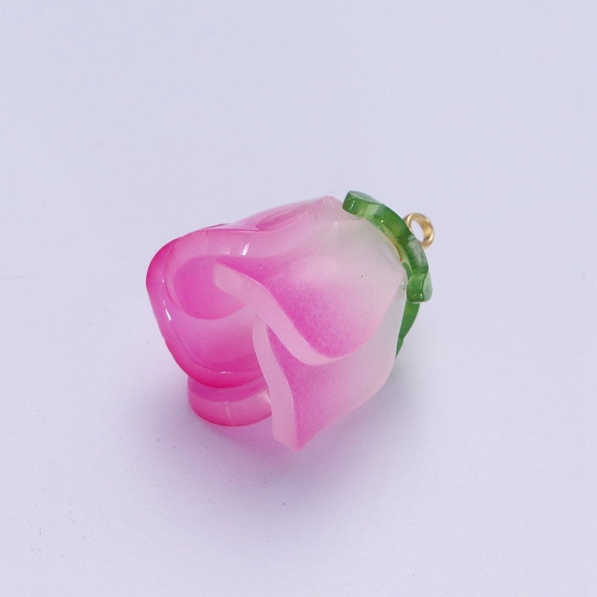 14K Gold Filled Glass Flower Tulip Rose Resin Charm Supply For DIY Summer Jewelry Making | X-736 X-737 X-738 X-739