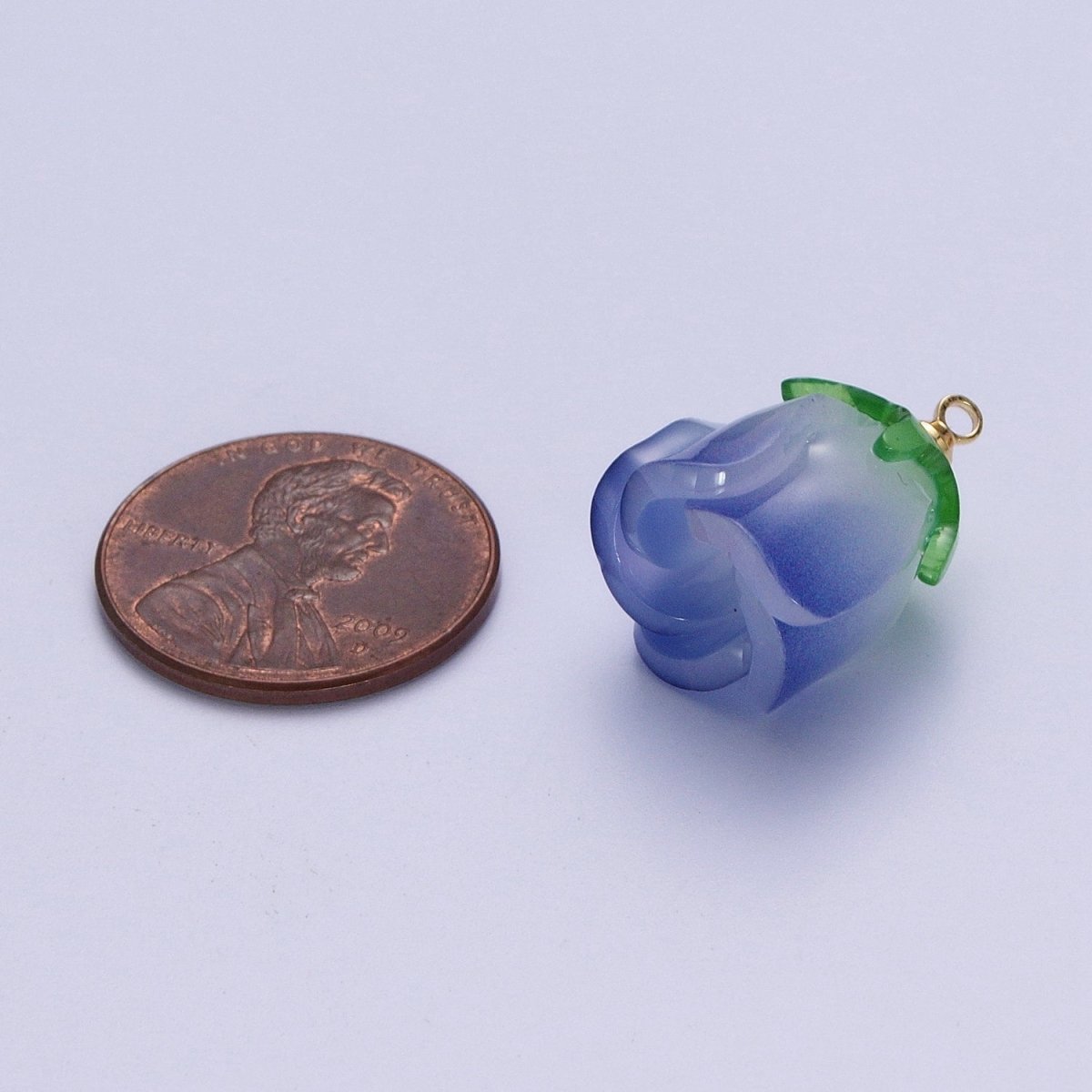 14K Gold Filled Glass Flower Tulip Rose Resin Charm Supply For DIY Summer Jewelry Making | X-736 X-737 X-738 X-739