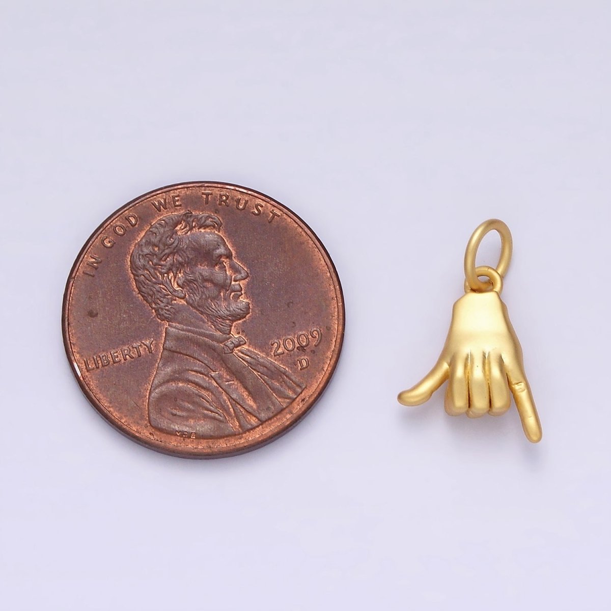 14K Gold Filled Hand Gesture Shaka "Love" ASL Rock On Add-On Charm | AC-1375
