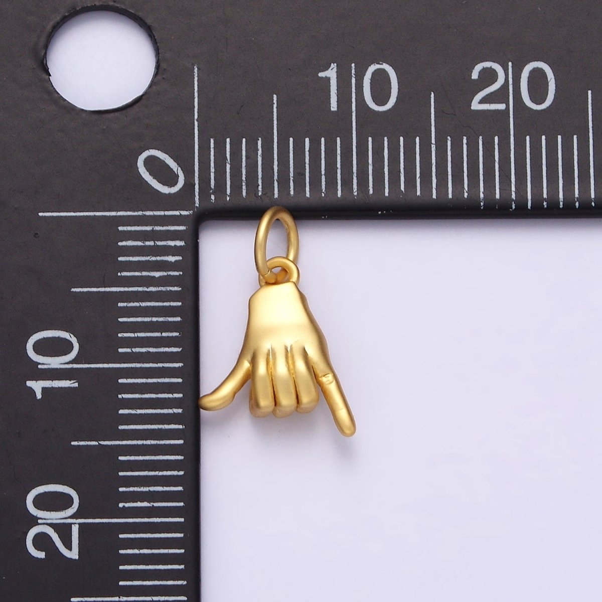 14K Gold Filled Hand Gesture Shaka "Love" ASL Rock On Add-On Charm | AC-1375