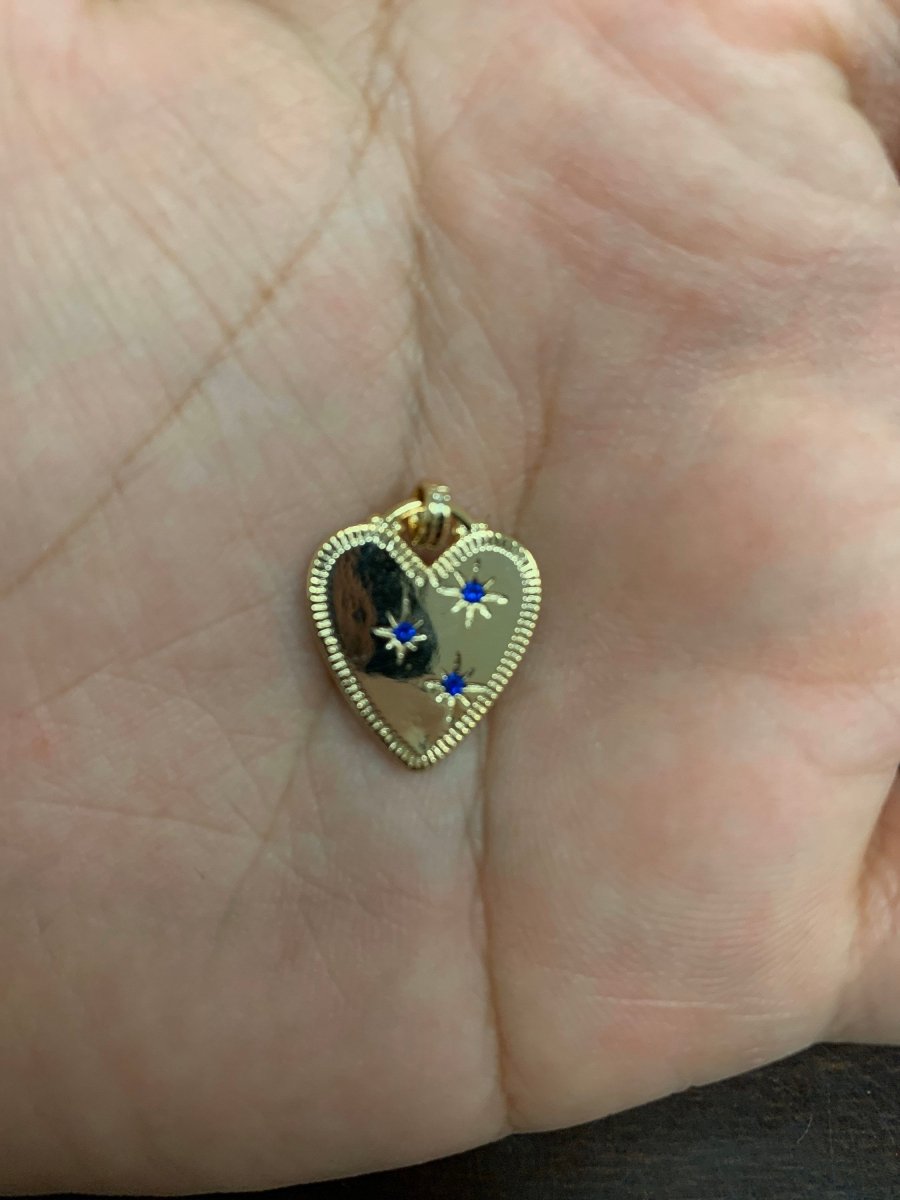 14k Gold Filled Heart Charm Medallion Pendant, Gold Necklace Pendant for Necklace Bracelet Charm Component Supply D-049 D-161