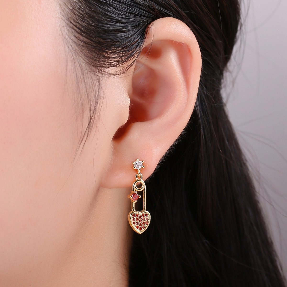 14k Gold Filled Heart Stud Earring, Earring Supplies for DIY Earring Jewelry,  Earring Supply DIY Findings, Perfect for DIY Earrings K-472