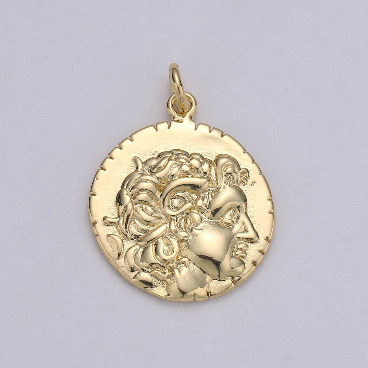 14k Gold Filled Hercules Coin Pendant Ancient Coin Pendant, Greek Warrior Heracles Coin Pendant, Fancy DIY jewelry, Warrior  Pendant D-203
