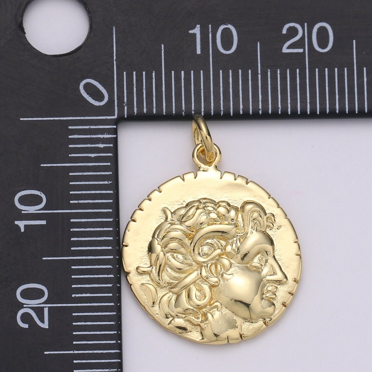 14k Gold Filled Hercules Coin Pendant Ancient Coin Pendant, Greek Warrior Heracles Coin Pendant, Fancy DIY jewelry, Warrior  Pendant D-203