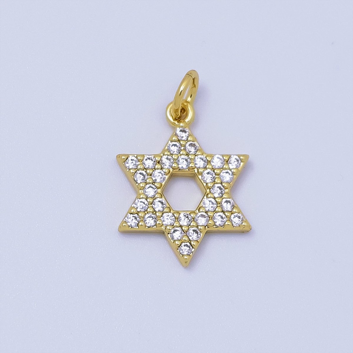 14K Gold Filled Micro Paved CZ Judaism Jewish Star of David Religious Charm | C173
