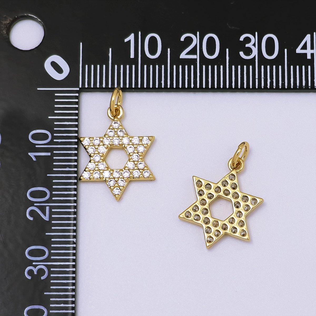 14K Gold Filled Micro Paved CZ Judaism Jewish Star of David Religious Charm | C173