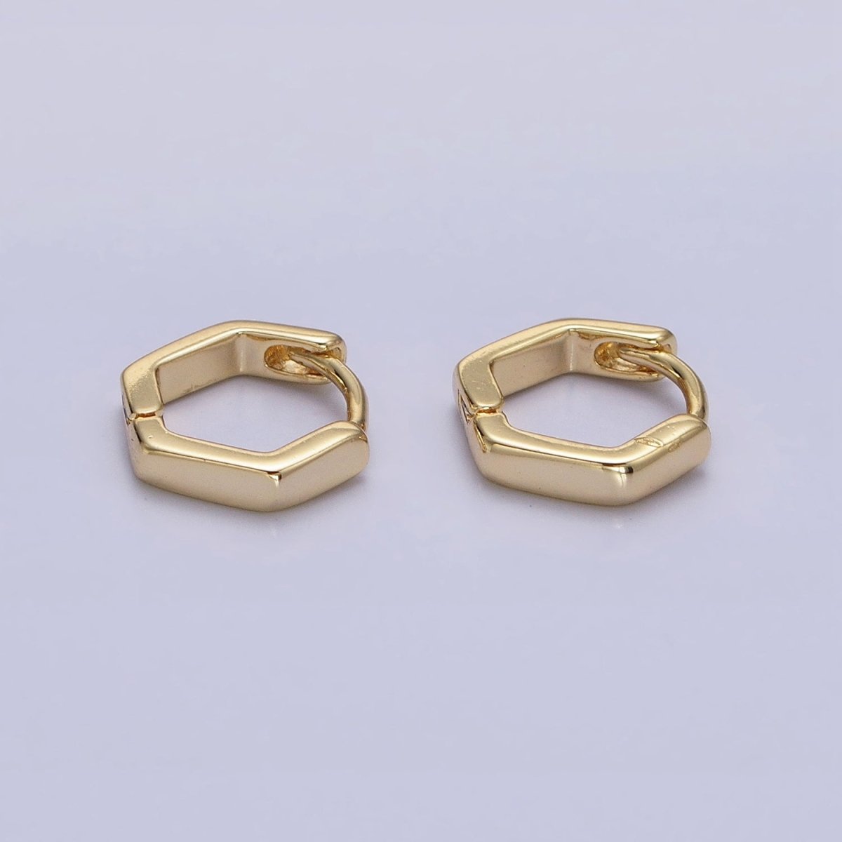 14K Gold Filled Mini Hexagonal 10mm Cartilage Earring Huggie  | AB1527