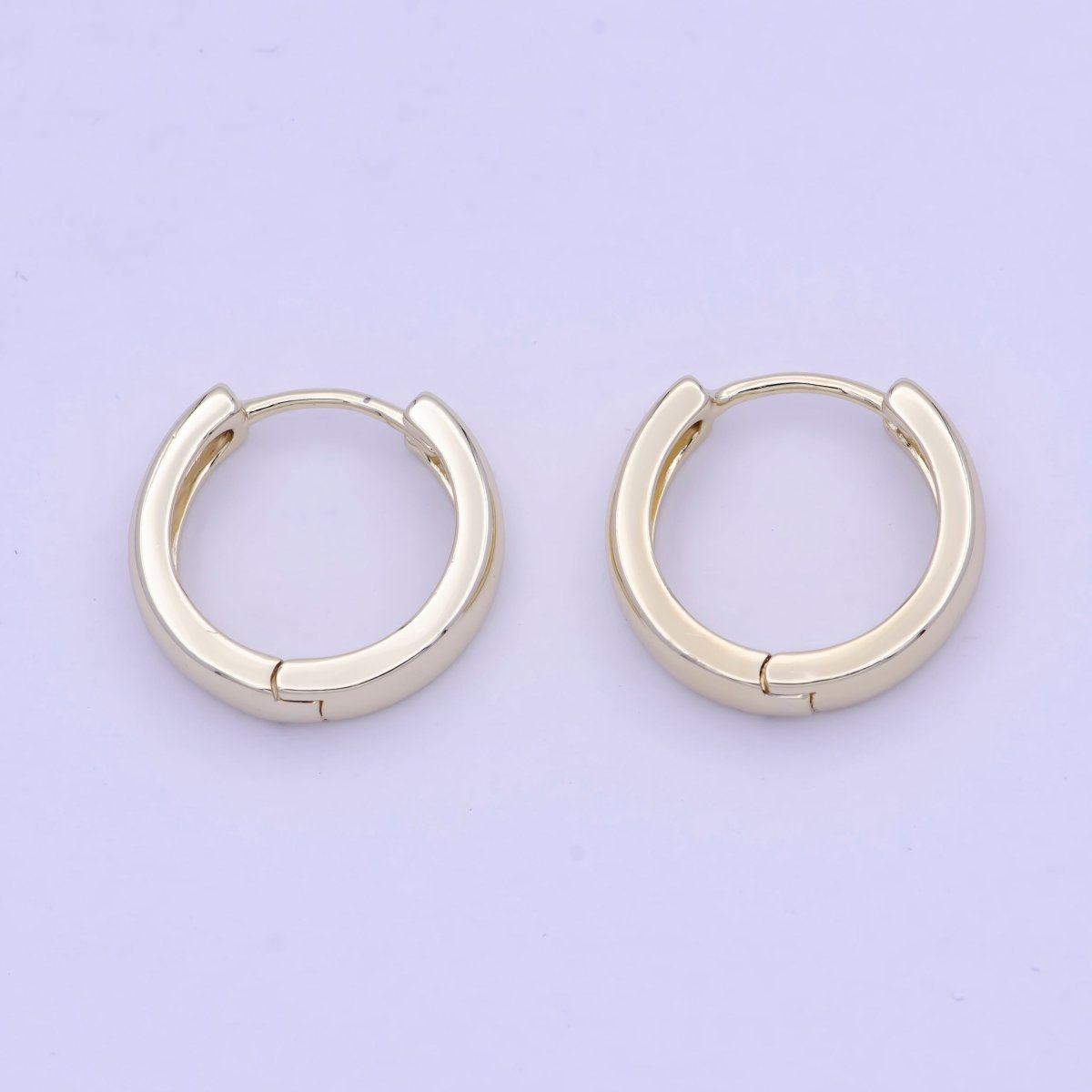 14K Gold Filled Minimalist 17.7mm Everyday Huggie Earrings | T-140