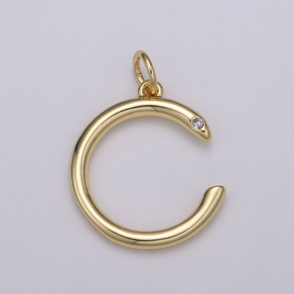 14K Gold Filled Minimalist Initial Clear CZ Personalized Letter Charm | A-171 to A-183