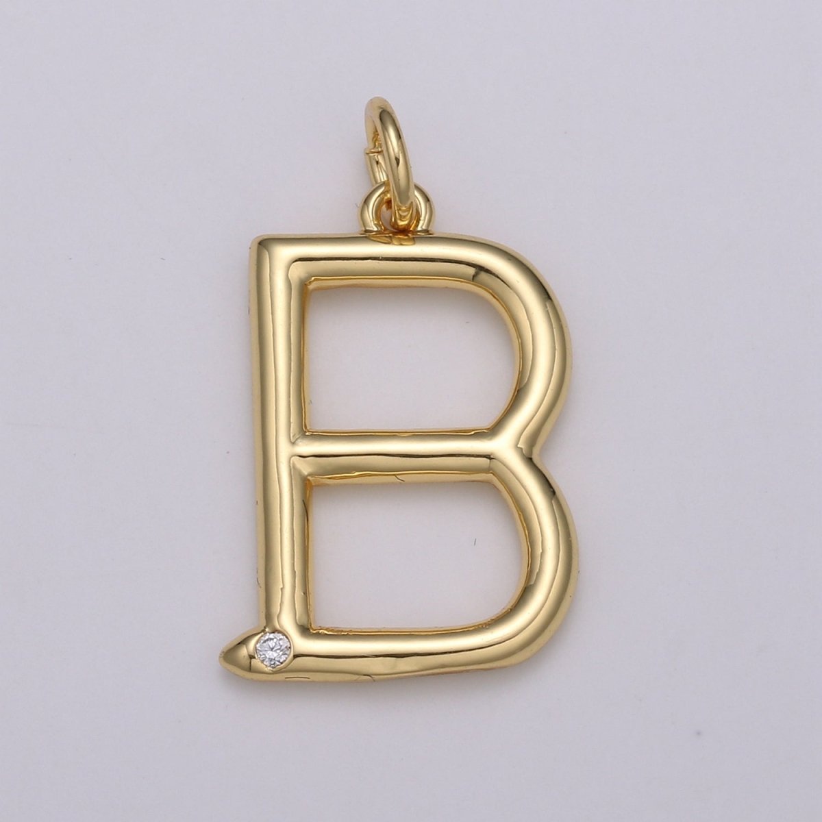 14K Gold Filled Minimalist Initial Clear CZ Personalized Letter Charm | A-171 to A-183