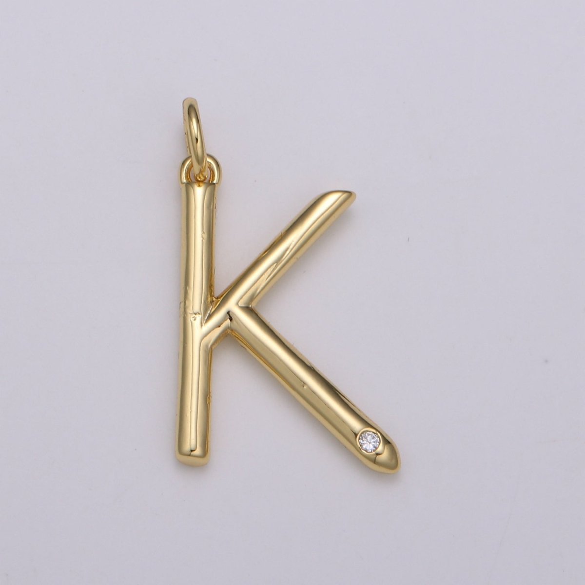 14K Gold Filled Minimalist Initial Clear CZ Personalized Letter Charm | A-171 to A-183