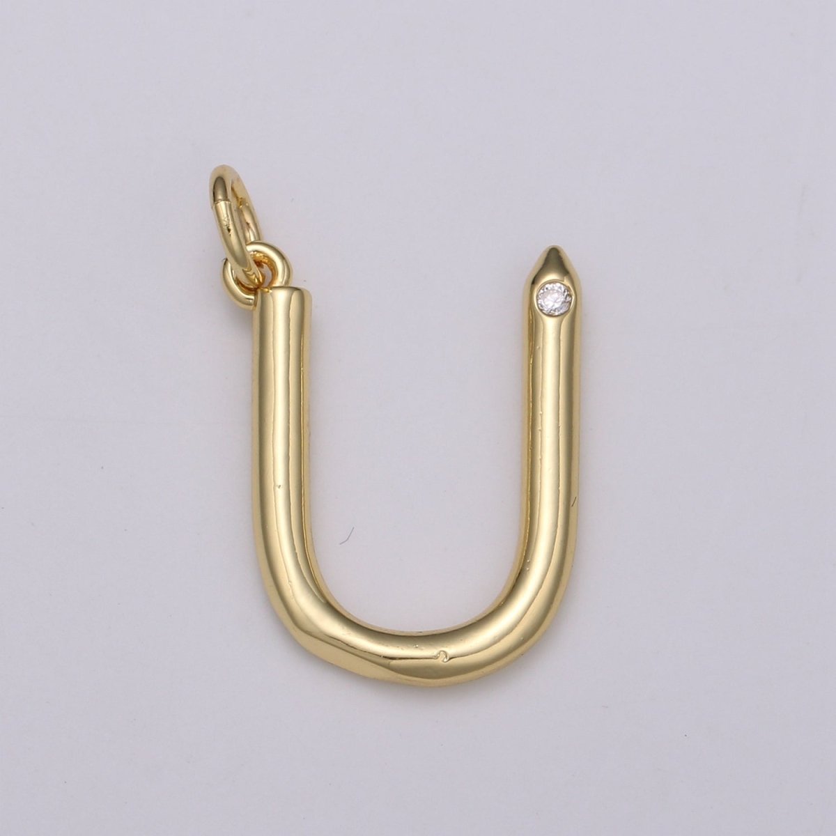 14K Gold Filled Minimalist Initial Clear CZ Personalized Letter Charm | A-171 to A-183