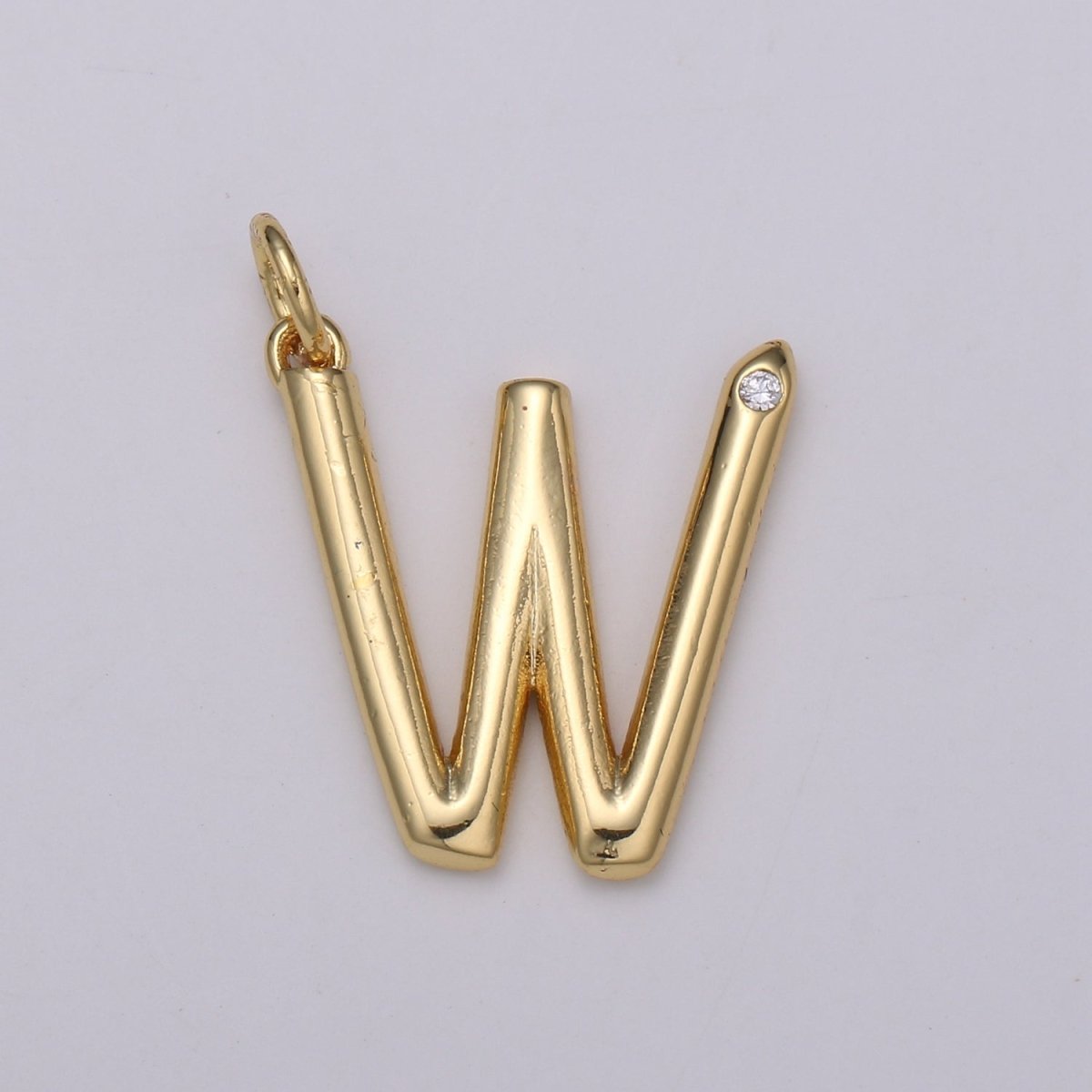 14K Gold Filled Minimalist Initial Clear CZ Personalized Letter Charm | A-171 to A-183